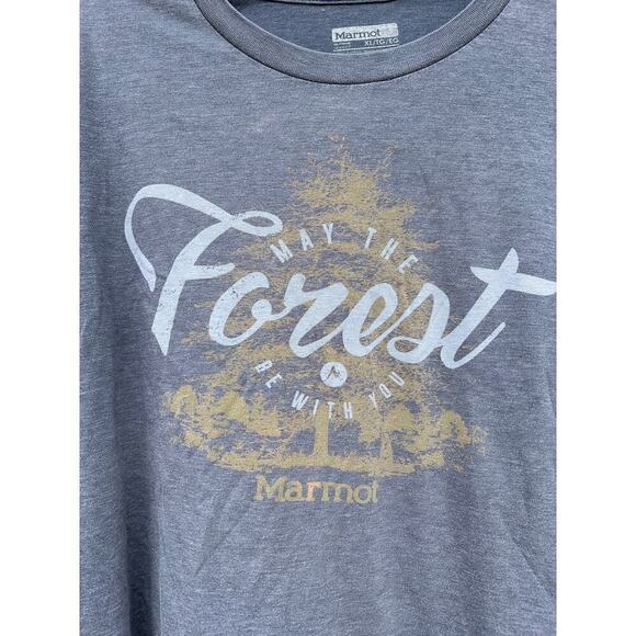Marmot Dark Gray‎ Blue May the Forest Be With You Tee Shirt, Sx XL - Picture 5 of 5